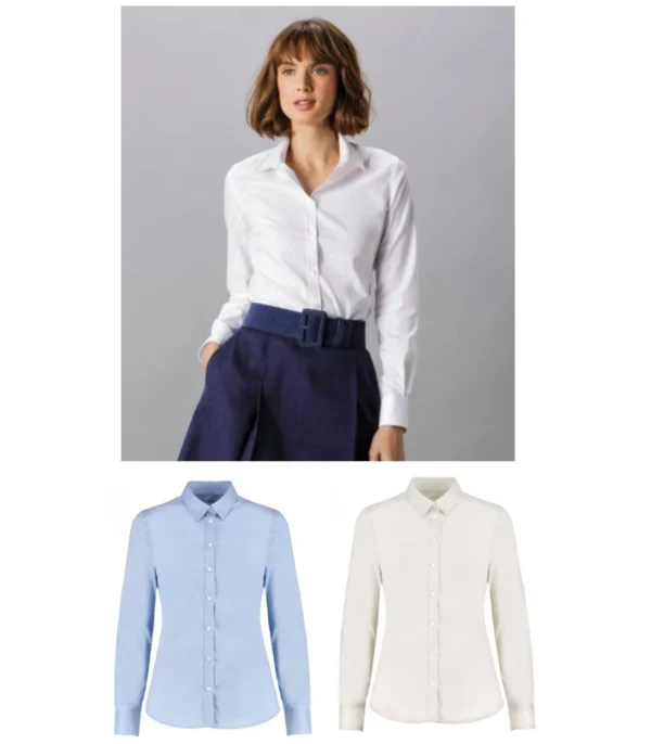 Kustom KK782 Ladies Long Sleeve Tailored Stretch Oxford Shirt